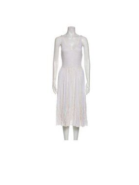 3.1 Phillip Lim Scoop Neck Midi Dress Pleated Open Back